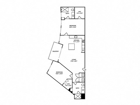 Sentral Old Town - B5 2BR 2BA Floor Plan